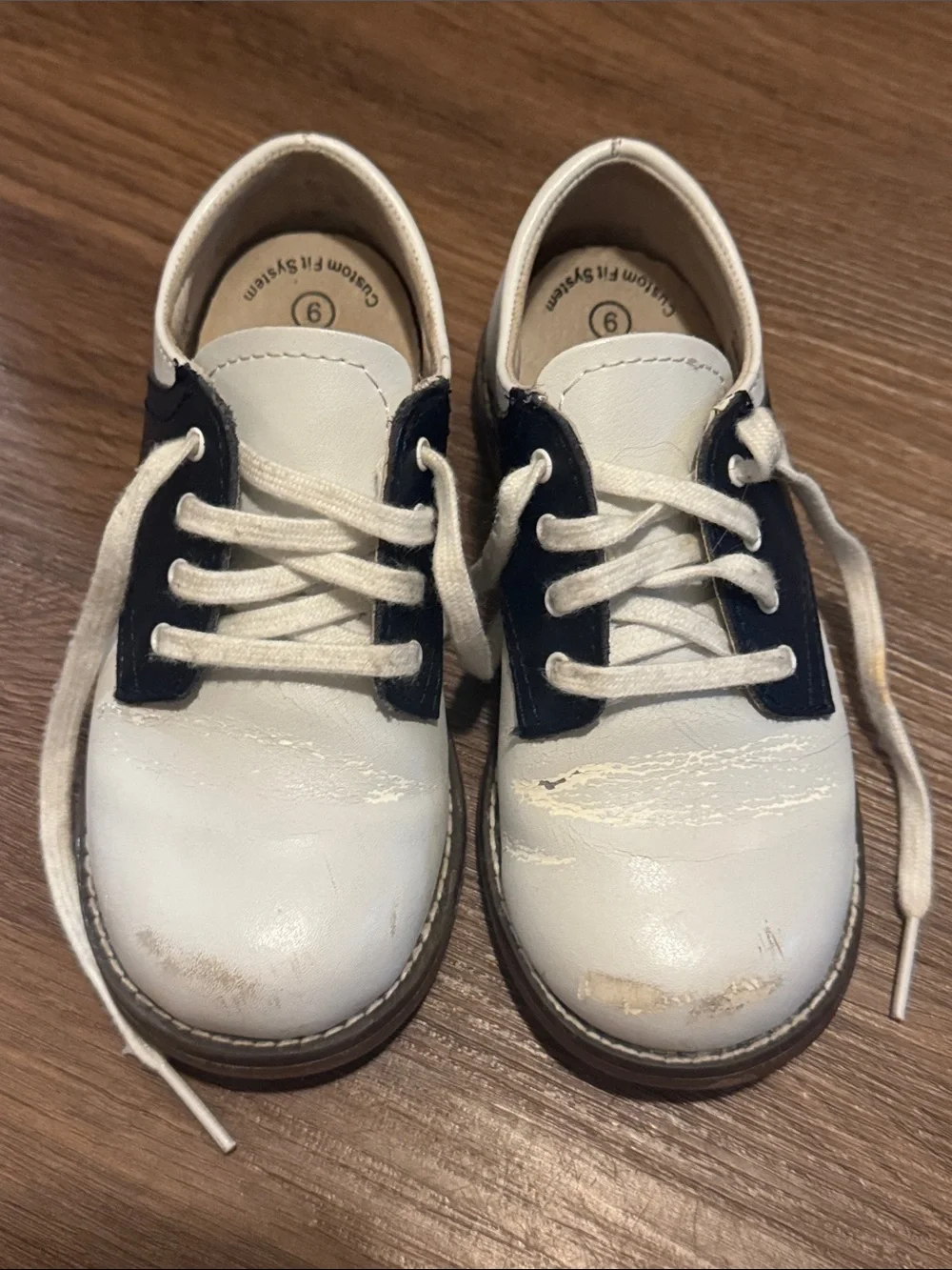 Navy and white Footmates